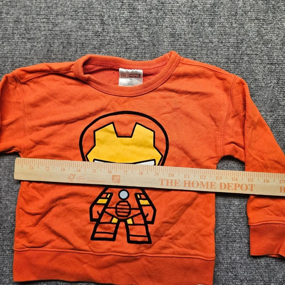 Gap Kids Marvel Iron Man Sweatshirt Orange Graphic Pullover Size 4T